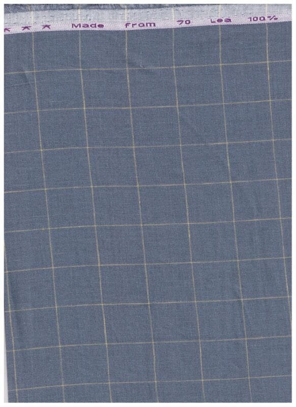 Arvind Slate Grey Linen Checks Shirting Fabric