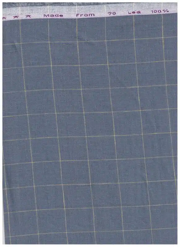 Arvind Slate Grey Linen Checks Shirting Fabric