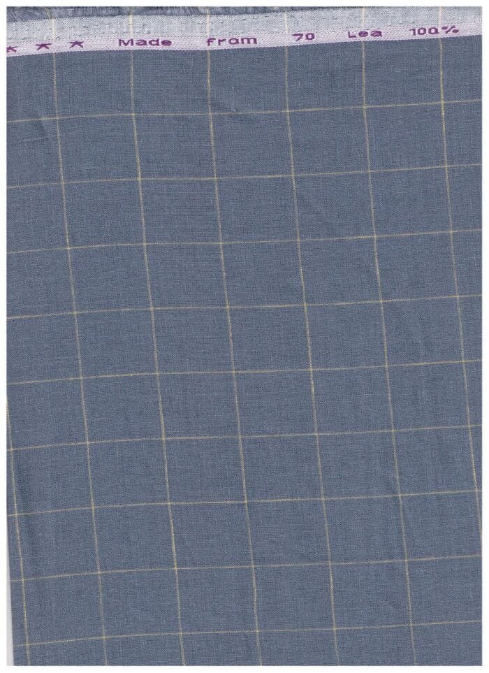 Arvind Slate Grey Linen Checks Shirting Fabric