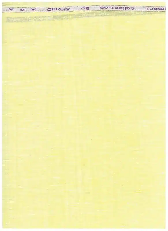 Arvind Yellow Linen Shirting Fabric