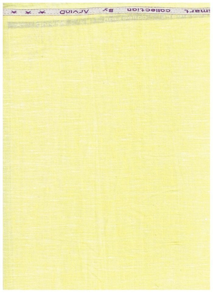 Arvind Yellow Linen Shirting Fabric