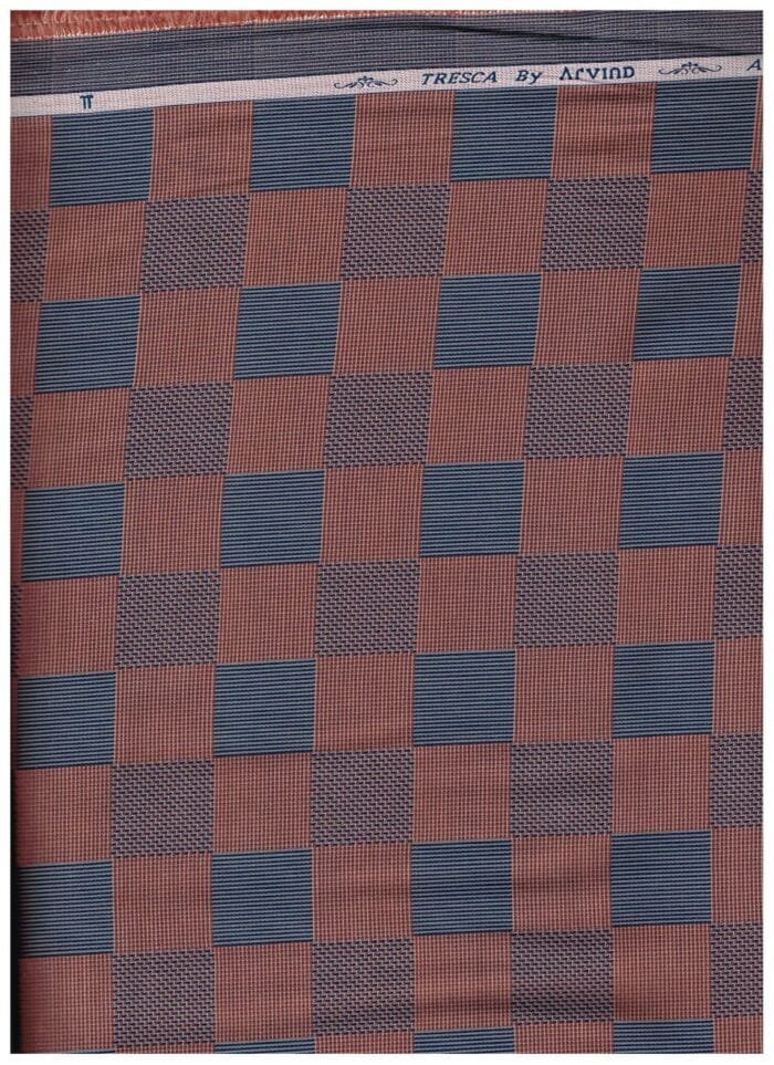 Arvind Tresca Brown Checks Shirting Fabric