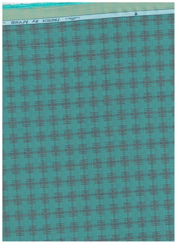 Arvind Teal Blue Tresca Cotton Shirting Fabric