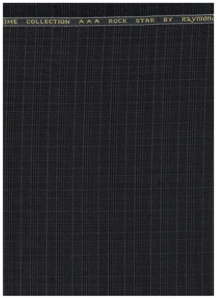 Raymond Grey Checks Polyviscose Suiting Fabric