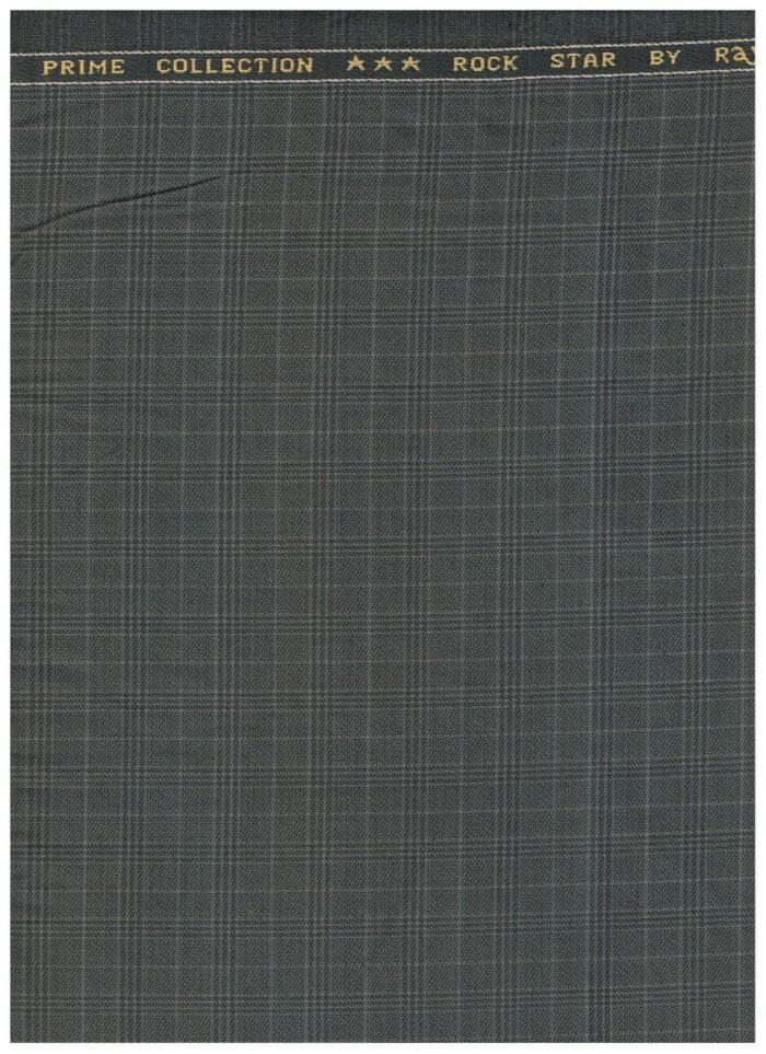 Raymond Grey Checks Polyviscose Suiting Fabric