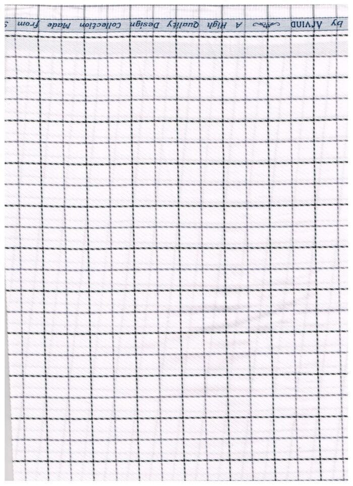 Arvind White Checks Shirting Fabric