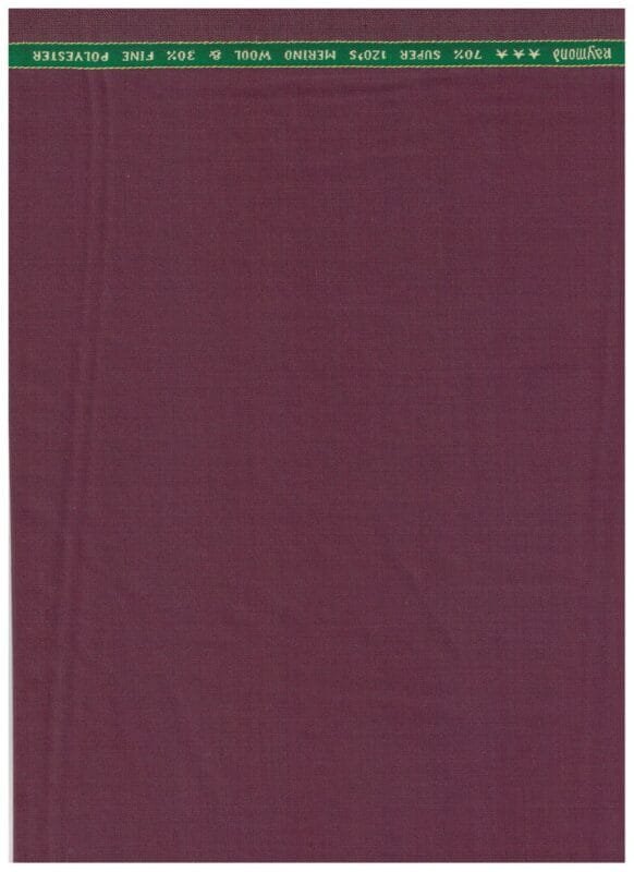 Raymond wine Polywool Suiting Fabric