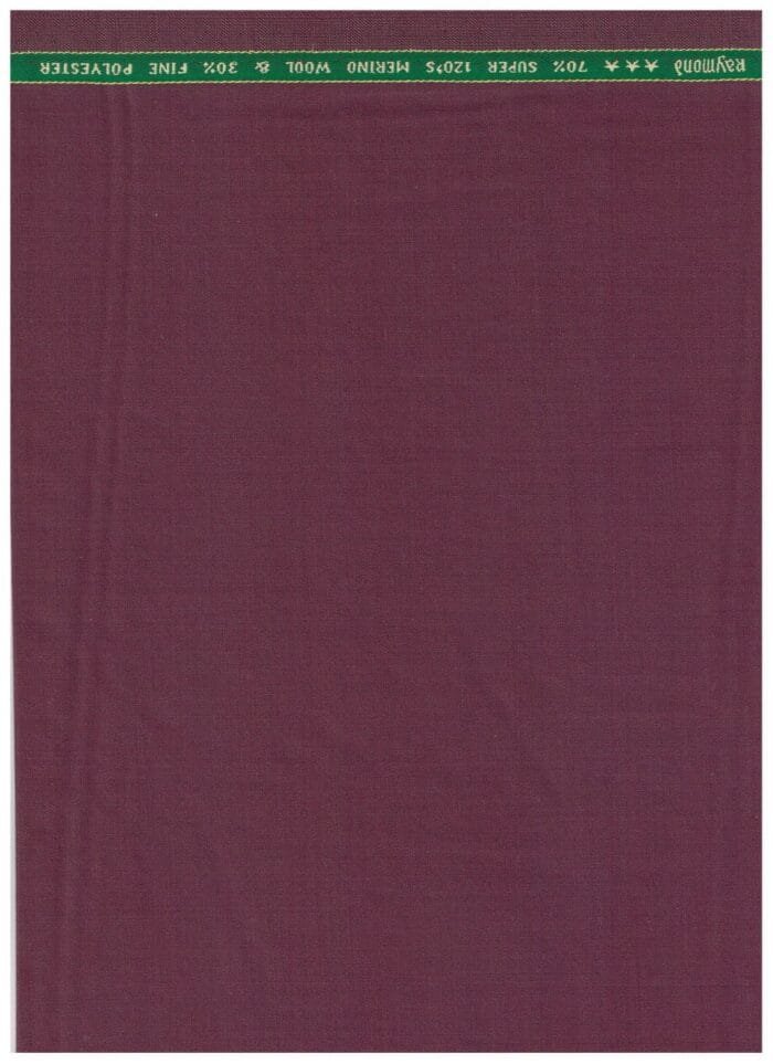 Raymond wine Polywool Suiting Fabric