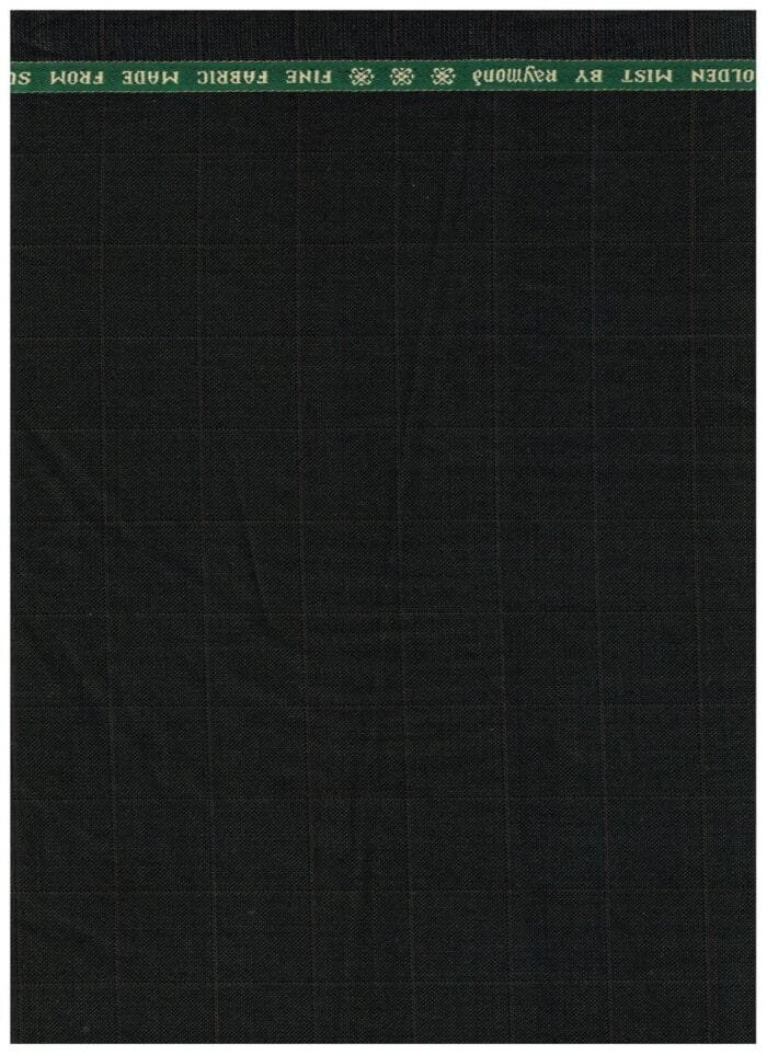 Raymond Self checks Green polywool Suiting Fabric