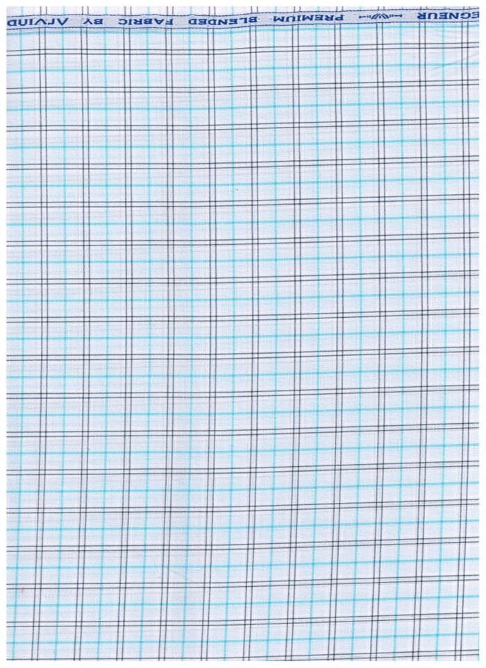 arvind Blue Checks Shiring Fabric