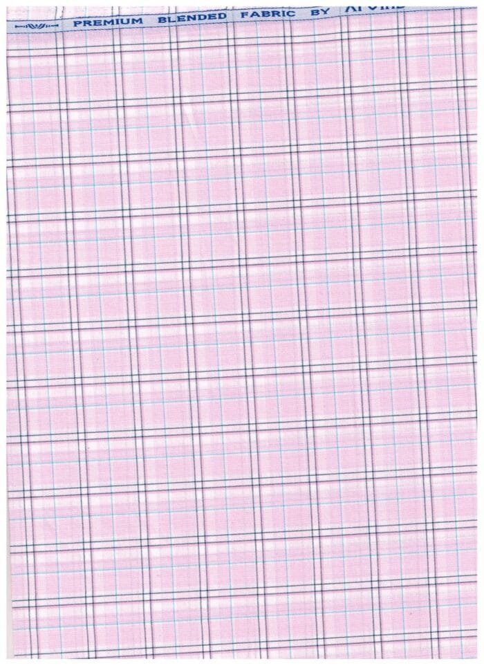 Arvind Pink Checks Shirting Fabric