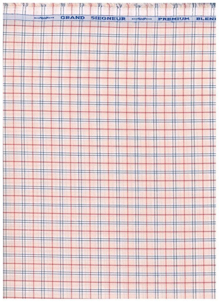 Arvind Orange Checks Shirting fabric