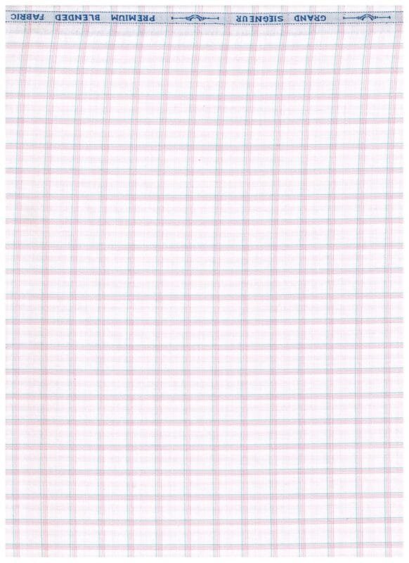 Arvind Pink and Blue Checks on White Shirting Fabric