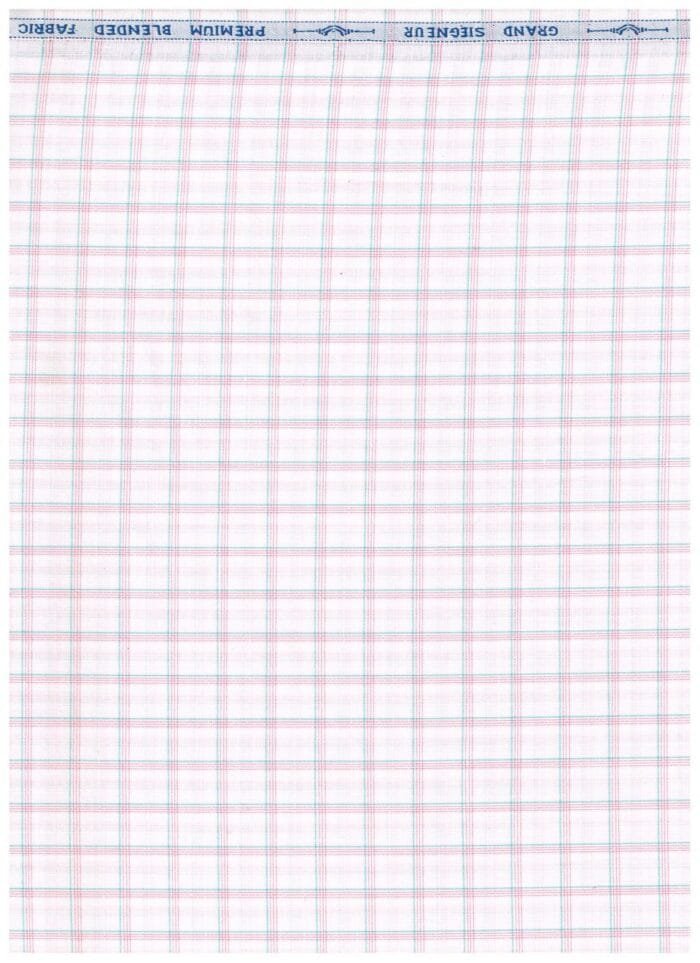 Arvind Pink and Blue Checks on White Shirting Fabric