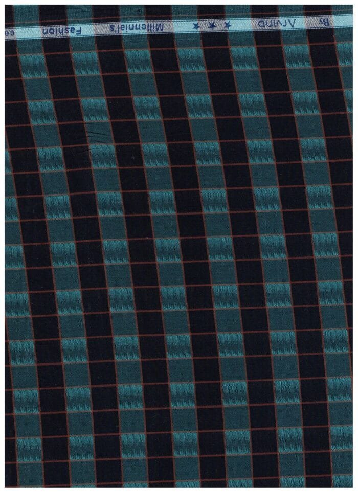 Arvind Black & Green checks Shirting Fabric