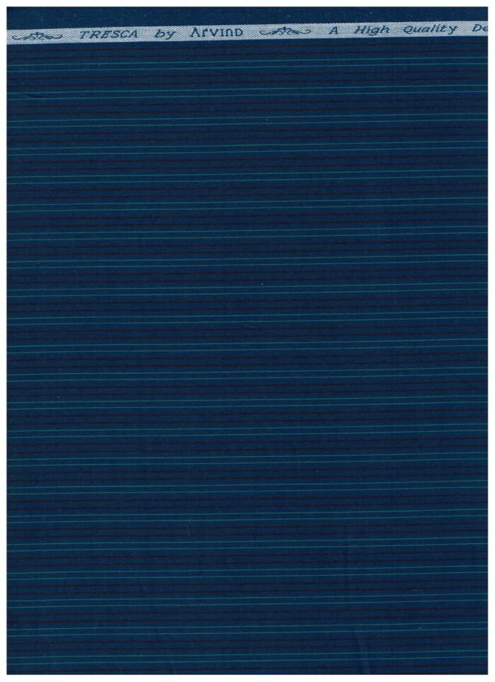 Arvind Midnight Blue Tresca Cotton shirting Fabric