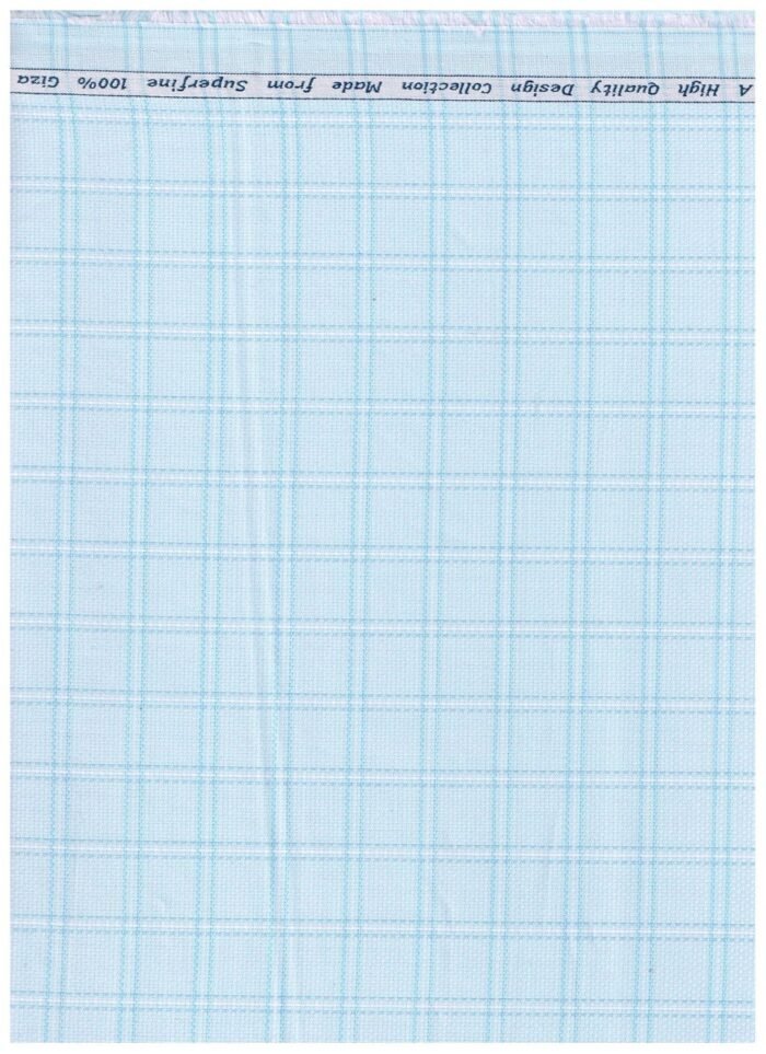Arvind Sky Blue Tresca Cotton Shirting Fabric