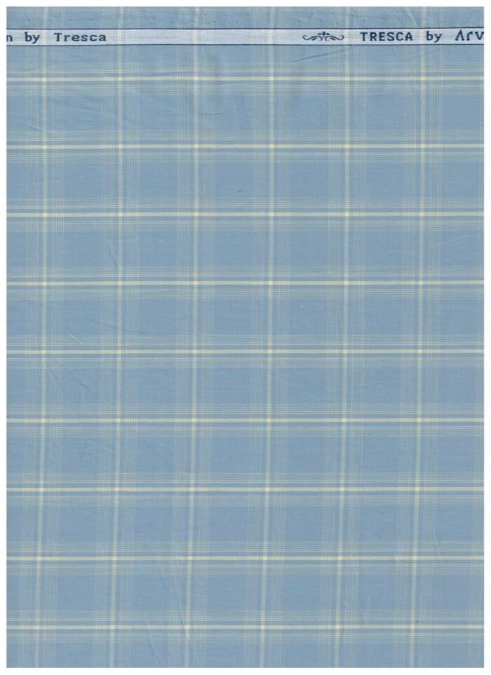 Arvind Steel Blue Tresca cotton Shirting Fabric