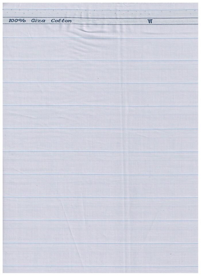 Arvind Powder Blue Striped Tresca cotton shirting fabric