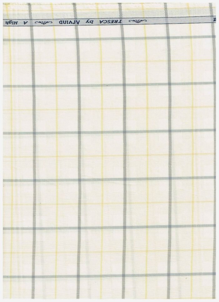 Arvind Buttermilk Tresca cotton shirting fabric