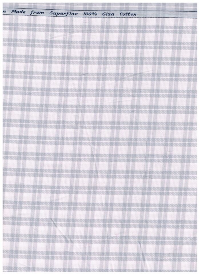 Arvind Grey checks on White background Tresca cotton shirting fabric