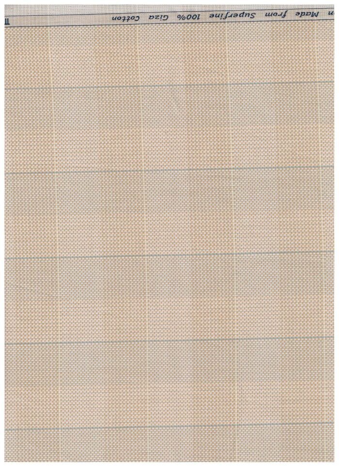Arvind Khaki Checks Tresca cotton shirting fabric