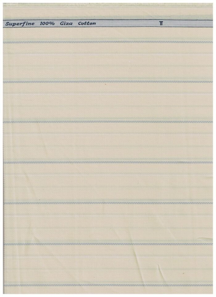 Arvind Beige Striped tresca cotton shirting fabric