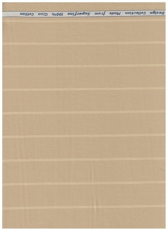 Arvind Beige Tan Tresca cotton Striped Shirting Fabric