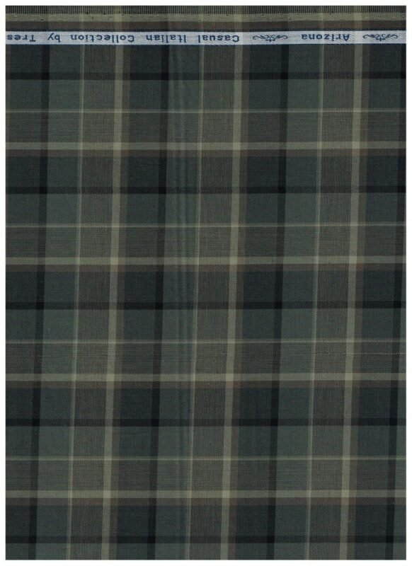 Arvind Olive Green Checks Tresca Cotton Shirting Fabric