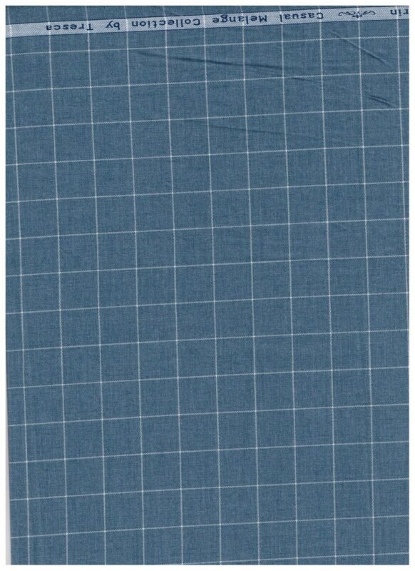 Arvind Steel Blue Tresca cotton shirting fabric