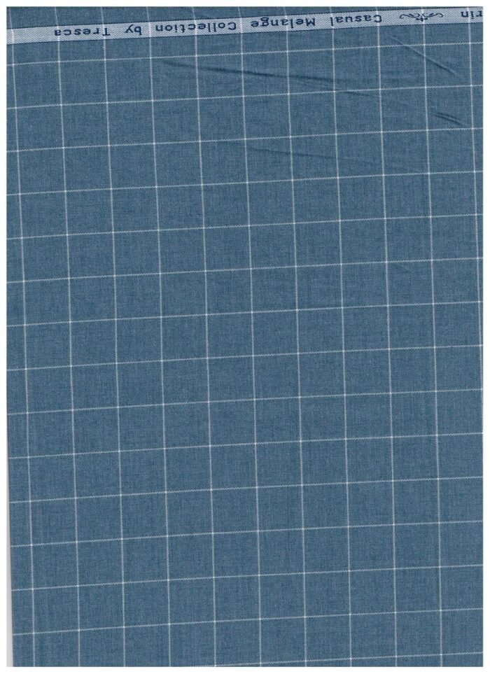 Arvind Steel Blue Tresca cotton shirting fabric