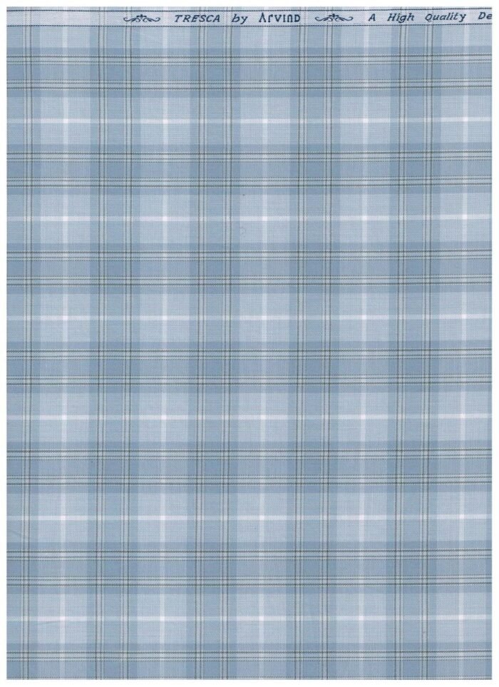 Arvind Slate Blue Tresca Cotton Shirting Fabric