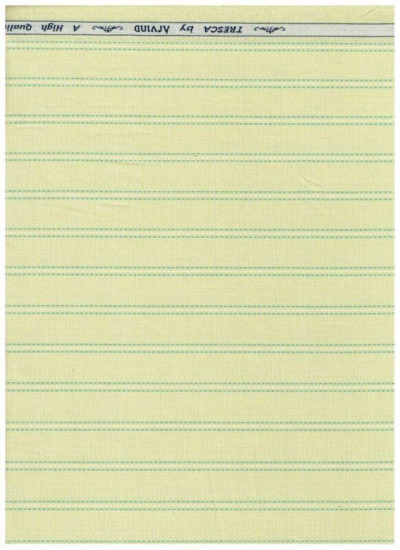 Arvind Pear Green Tresca cotton striped shirting fabric