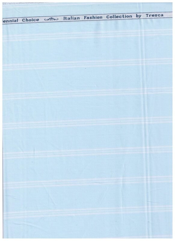 Arvind Baby Blue Tresca cotton striped Shirting fabric