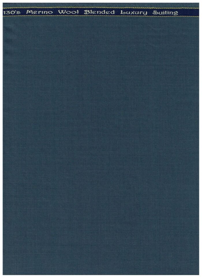 Georgio Gullini Prussian Blue Polywool Super 130 Suiting fabric