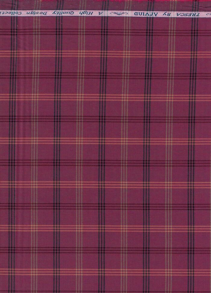 Arvind Boysenberry Purple Tresca Cotton Giza Shirting Fabric