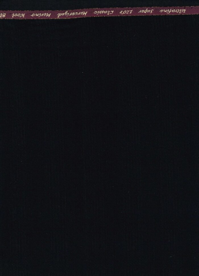 Georgio gullini super 120's black polywool suiting fabric