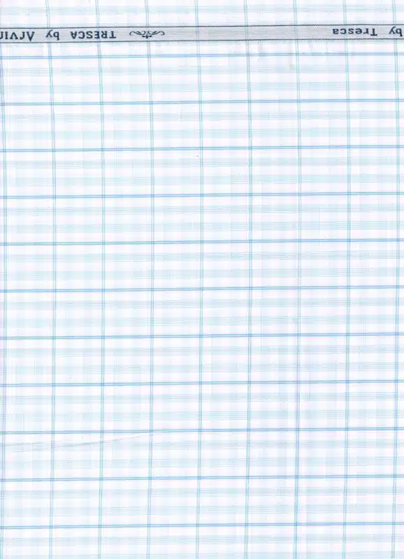Arvind Blue White Checks Tresca cotton shirting fabric