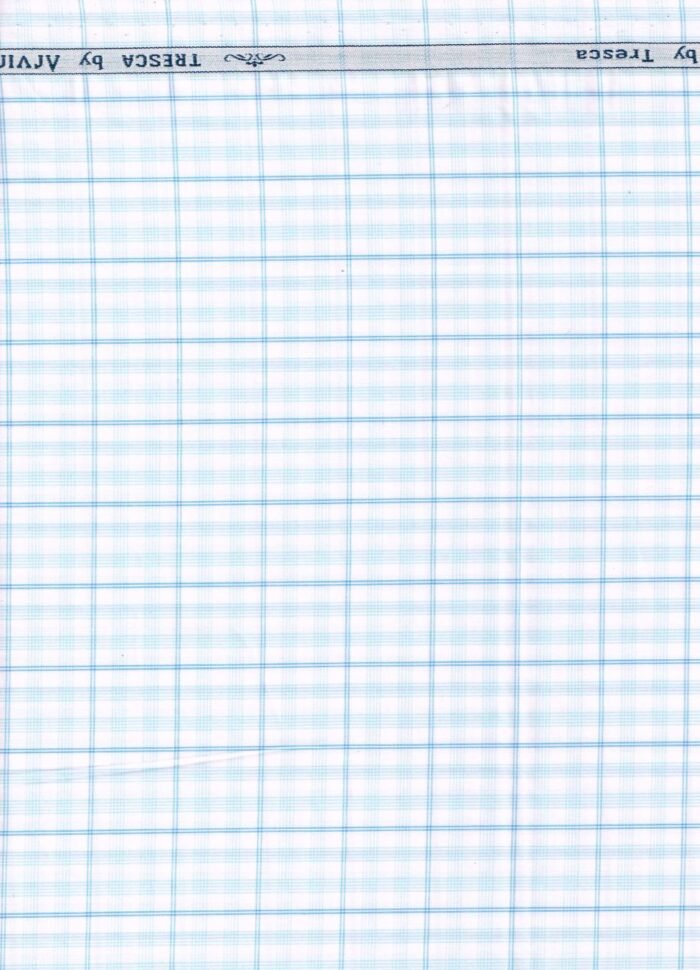 Arvind Blue White Checks Tresca cotton shirting fabric