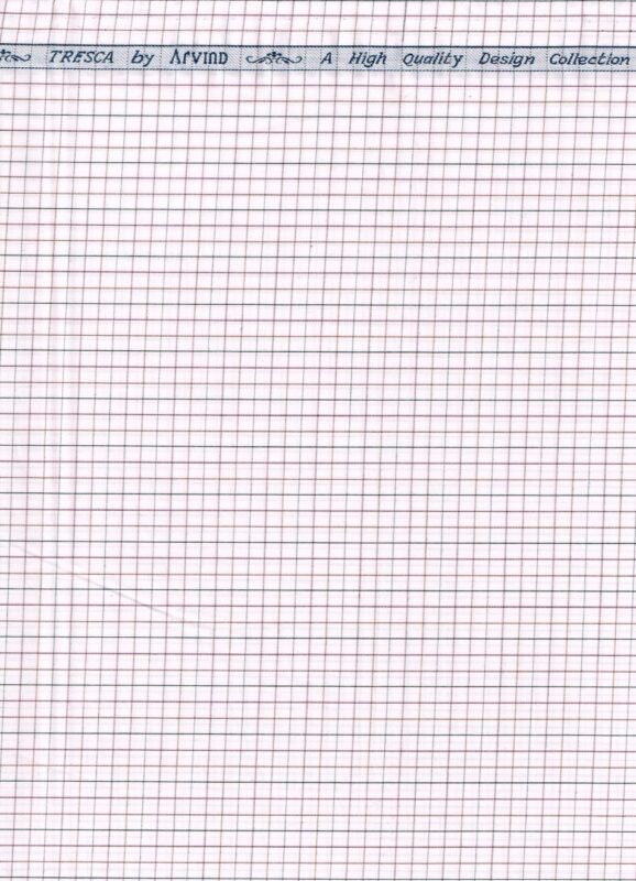 Arvind Tresca Cotton Black & Pink Checks on White Background