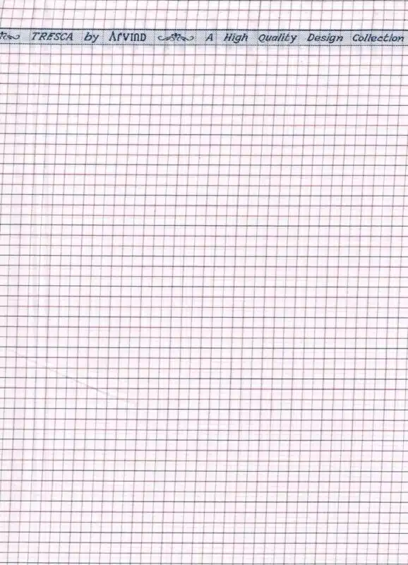 Arvind Tresca Cotton Black & Pink Checks on White Background