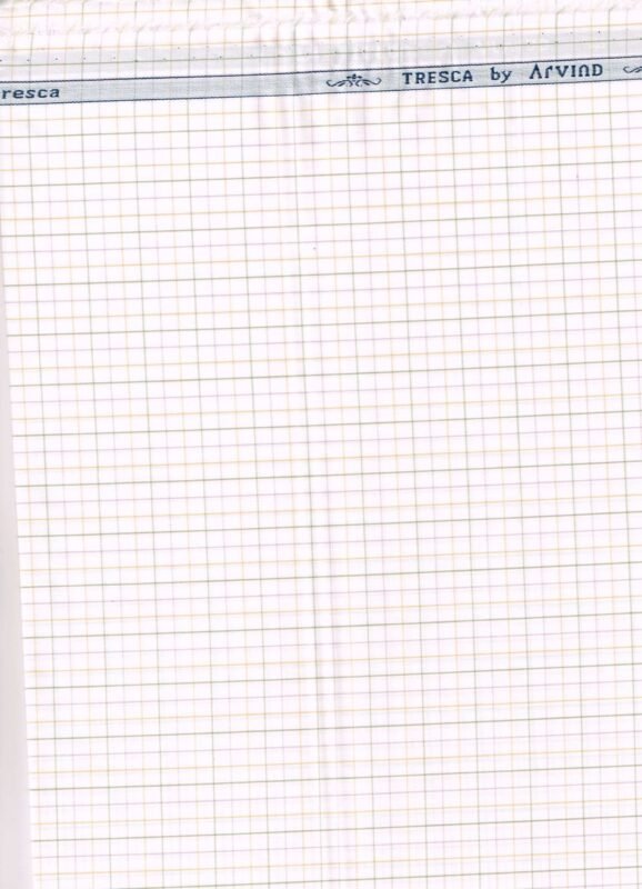 Arvind Tresca Cotton yellow checks on white background