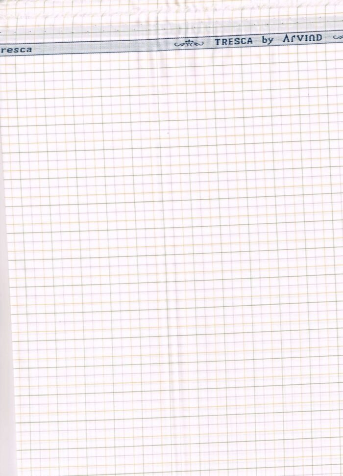 Arvind Tresca Cotton yellow checks on white background