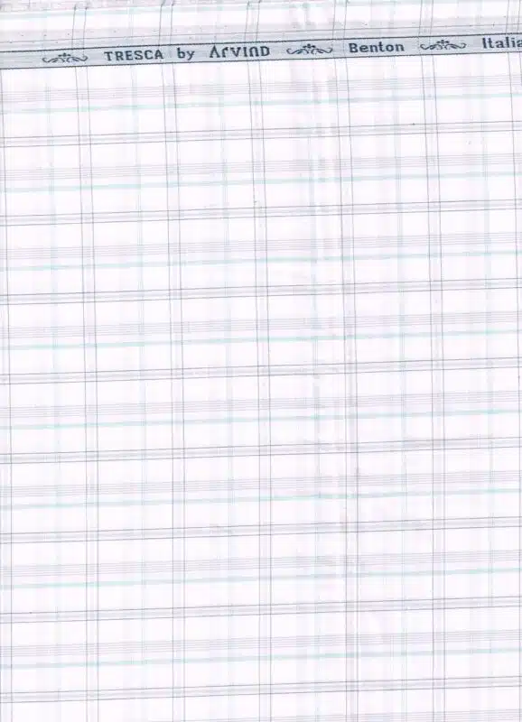 Arvind White Checks Tresca Cotton Shirting fabric