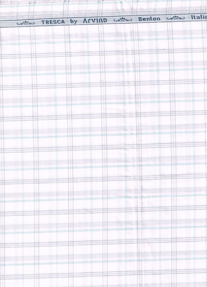 Arvind White Checks Tresca Cotton Shirting fabric