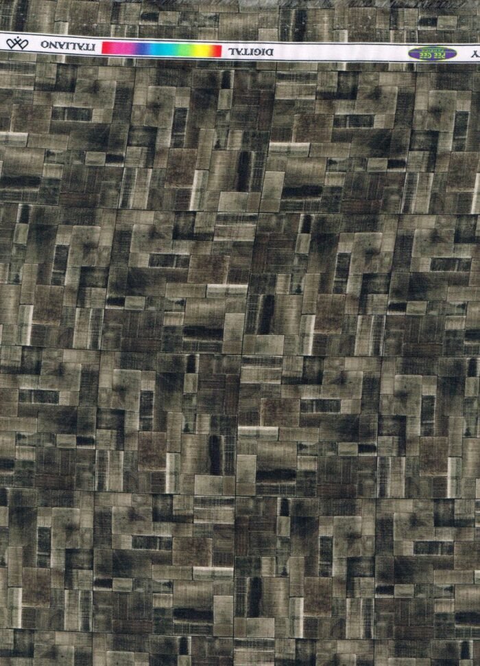 Pee Gee Olive green digital printed cotton shirting fabric