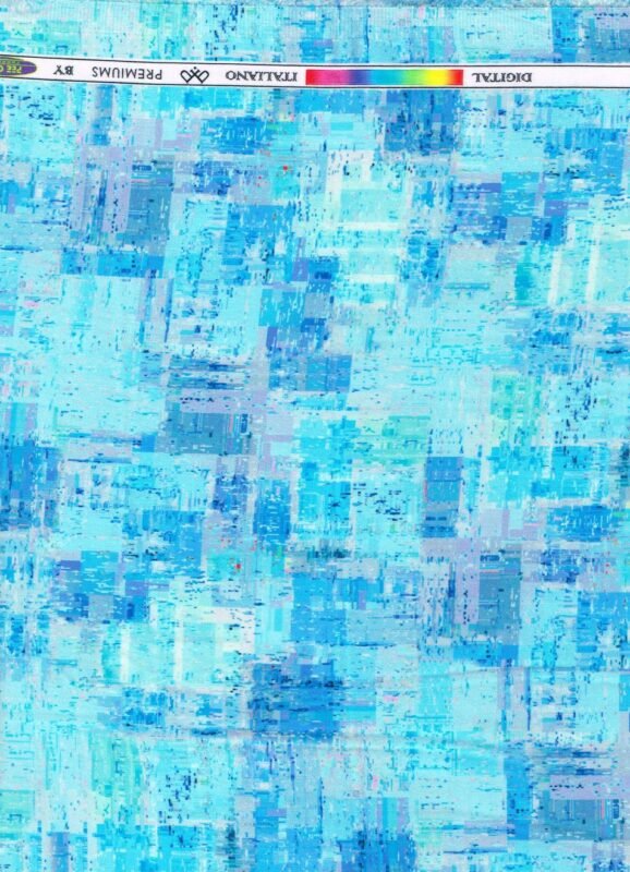 Pee Gee Blue Digital Print Cotton Shirting Fabric